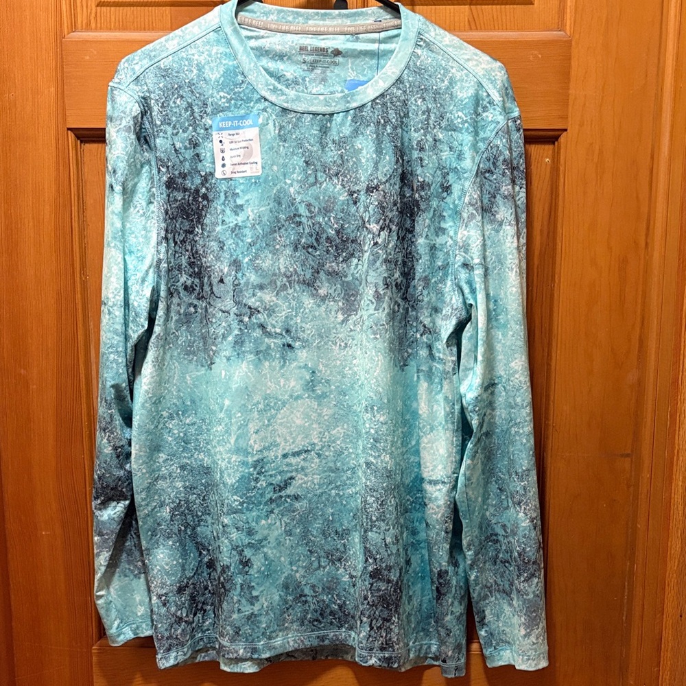 NWT Reel Legends UPF 50 Sun Protection Long Sleeve Fishing Shirt Size Small‎